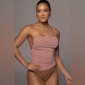 JLUXLABEL Mauve Spaghetti Strap Bodysuit